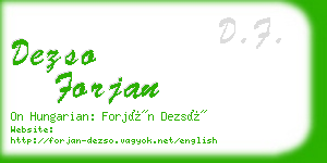 dezso forjan business card